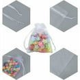 thumbnail image 5 of Bolsas de joyería para dulces y regalos, bolsas transparentes con cordón para bodas y celebraciones, 100 bolsas de organza blanca para envolver artículos pequeños con un toque de clase, 5 of 5