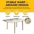 thumbnail image 4 of Green Eucalyptus Table Cloths for 6 Foot Rectangle Tables, Farmhouse Weeping Leaves on Linen Patio Waterproof Elastic Fitted Tablecloths, Washable Rectangular Table Cover for Camping, 4 of 8