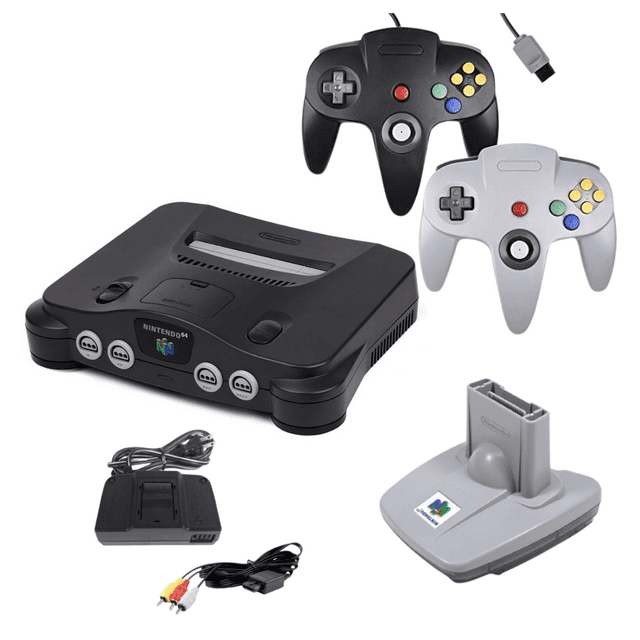 Nintendo 64 N64 Game system with OEM Transfer Pak and 2 Controller (Refurbished)