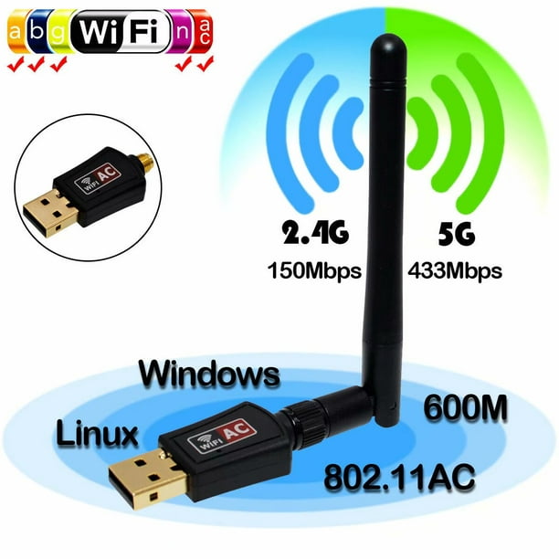 Usb Wifi Adapter Ac600mbps Usb 2 0 Wireless Network Wifi Dongle With 2dbi Antenna For For Pc Desktop Laptop Mac Compatible With Windows 10 8 1 8 7 Xp Vista Mac Os X Linux Walmart Com Walmart Com