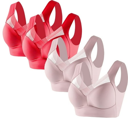 Lisbinx Plus Size Support Bras for Women 4pc Women s Strapless Lace Underwear With Thin Side Collection And Daily Bra Deals of the Day Clearance Prime