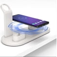 thumbnail image 4 of Estación de carga magnética inalámbrica 4 en 1 para todas las series Apple, teléfonos Samsung (se requiere cargador iWatch) (blanco), 4 of 5