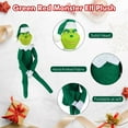 thumbnail image 4 of Muñeco de peluche de monstruo de Navidad rojo de 12,6 pulgadas, muñeco de figuras de peluche de Navidad para niños y decoraciones para el hogar de árboles de Navidad (verde), 4 of 5