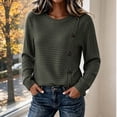 thumbnail image 6 of cocolona Womens Fall Sweater Plus Size Long Sleeve Decorative Buckle Crew Neck Sweaters, 6 of 7