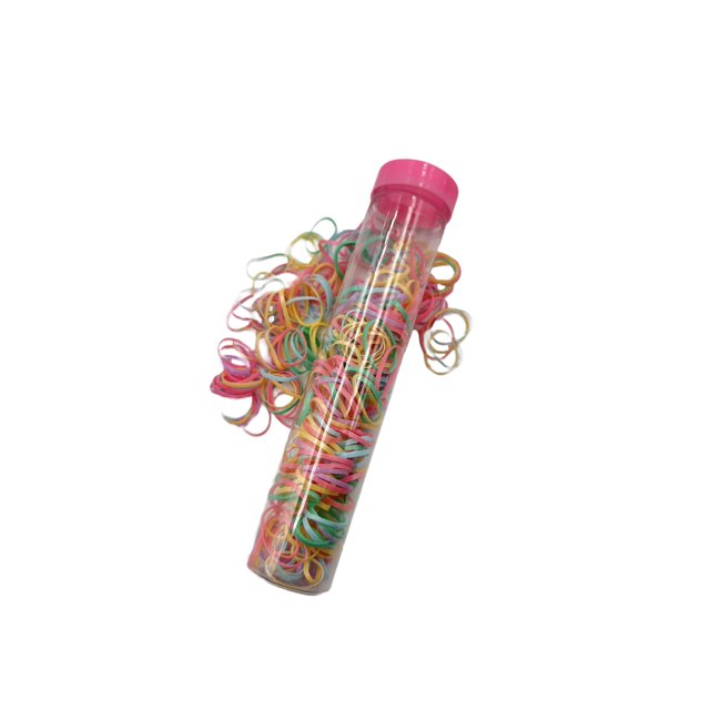 Tubo Mini Ligas Plásticas Para Cabello 350 Piezas Colores - Pastel