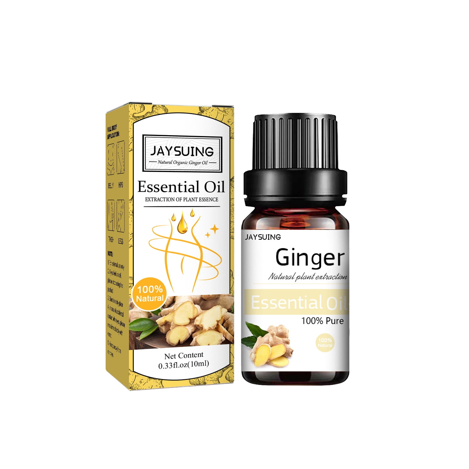 Dengmore 10ml Organic Ginger Oil Natural Ginger Oil Belly Drainage Ginger Oil Body Massage