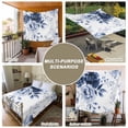 thumbnail image 6 of Blue Floral Art Tapestry for Bedroom Wall Hanging Tapestry, Watercolor Botanical Spring Flowers Ceiling Backdrop Tapestries Poster Blanket Wall Decor for Teens Room Living Room Dorm 51" x 59", 6 of 8