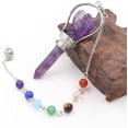 thumbnail image 2 of Amethyst Chakra Dowsing Pendulum Pendant Amethyst Stone Angel Healing Scepter Wicca,Purple Amethyst, 2 of 7