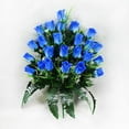 thumbnail image 2 of 19" Artificial Cemetery Flowers for Graves - Memorial Rose Bouquet with Non-Fade Colors - Silk Flower Arrangement for Headstone Decor, Outdoor Grave & Memorial Sites, 2 of 5