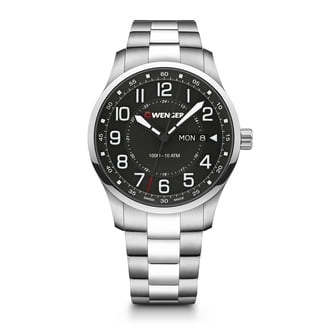 Wenger Men's 72908 Military Blue Dial Stainless Steel Bracelet