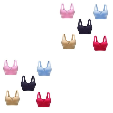 

2pcs Professional Women Yoga Top Tank Bra Fitness Solid Gym Push Up Sports Seamless Color Vest