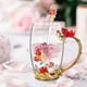 thumbnail image 3 of Set de Taza de Vidrio OEAGO con Diseño de Mariposa y Rosa con Cuchara, 3 of 7