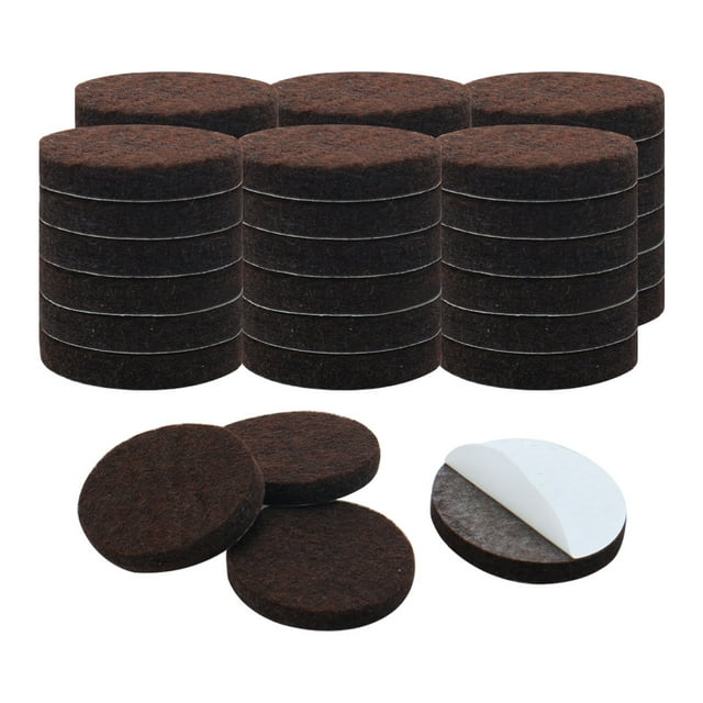 Almohadillas de fieltro para muebles de 40 piezas, protector de piso redondo para patas de silla, marrón oscuro 22 x 5mm