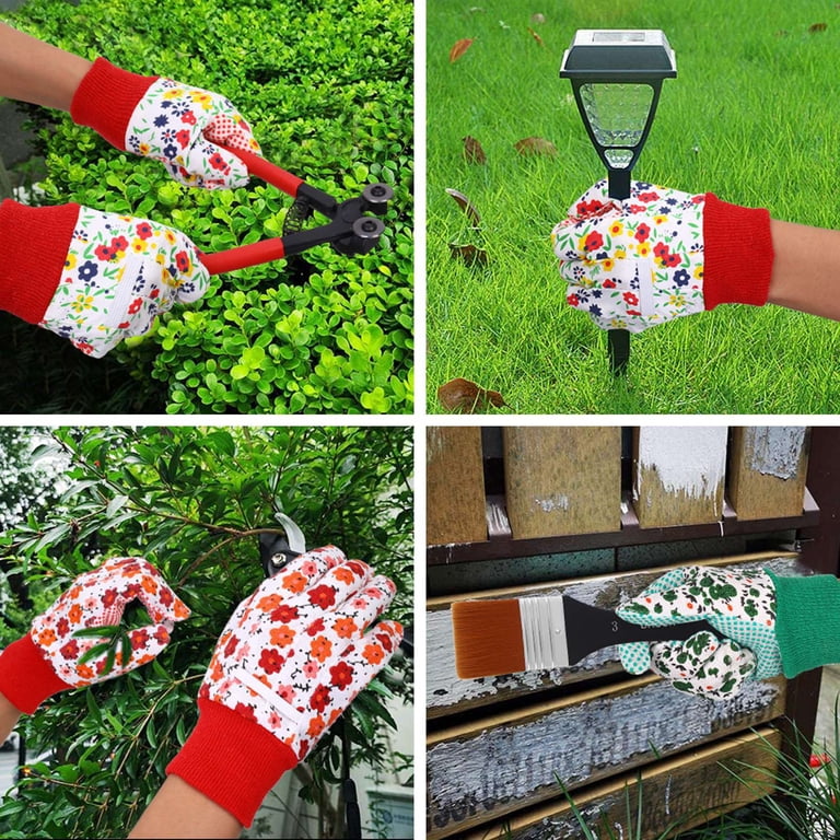 Hengguang Floral Gardening Gloves for Women, 4 Pairs photo 6