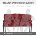 thumbnail image 3 of PetFurnishn 59" x 38" Tufted Bench Cushion for Outdoor Furniture, 3-Seater Replacement for Swing Chair, Patio Sofa/Couch, Overstuffed, Includes Backrest, Wine Red, 3 of 8