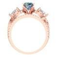 thumbnail image 4 of Clara Pucci 18K Rose Gold 1.925 Synthetic Blue Moissanite Engraveable Engagement Ring + Wedding Band Set, 4 of 7