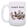 thumbnail image 2 of ThisWear Funny Cat Cups People Suck Cat Gift Set Cat Lovers Gifts 2 Pack 15oz Coffee Mugs, 2 of 4