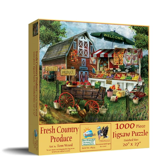 SUNSOUT INC - Fresh Country Produce - 1000 pc Jigsaw Puzzle by Artist: Tom Wood - Finished Size 20" x 27" - MPN# 28773