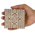 thumbnail image 4 of IBA Indianbeautifulart Textile Printing Block Geometric Tribal Motif Hand Carved Wooden Stamp Wood Block Printing Textile Stamps For Fabric/ Pottery Blocks,6 Inch, 4 of 6