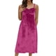 thumbnail image 3 of TaTaai Womens Fashion Solid Color Elegant Velvet Spaghetti Strap Dress Gathered Bust Slim Fit Soft Comfortable Dress for Spring Summer Daily Party Wear Gift, 3 of 8