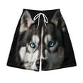 thumbnail image 2 of ZCFZJW 3D Animal Pattern Print Swim Trunks for Men Big and Tall Regular Fit Casual Drawstring Elastic Wasit Beach Bathing Suit Board Shorts with Pockets Black#02 S, 2 of 5