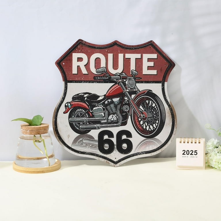 Vintage Metal Motorcycle Tin Sign Retro 