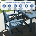 thumbnail image 3 of KINGYES All Weather Outdoor Dining Chairs Set of 2, HDPE Oversized Patio Chairs for Backyard Porch Garden Poolside, Navy, 3 of 9