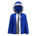 thumbnail image 2 of Runhomal Kids Boys Boxing Champion Robe Boxer Fancy Dress Boxer Uniform Hooded Capes Cloak Blue Silver 10, 2 of 6