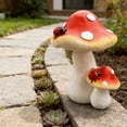 thumbnail image 6 of Outdoor Garden Mushroom Statue Resin Yard Ornament, Large Red Toadstool with Ladybugs, Weatherproof Lawn Decor for Patio, Porch, Balcony, and Fairy Garden, 6 of 6