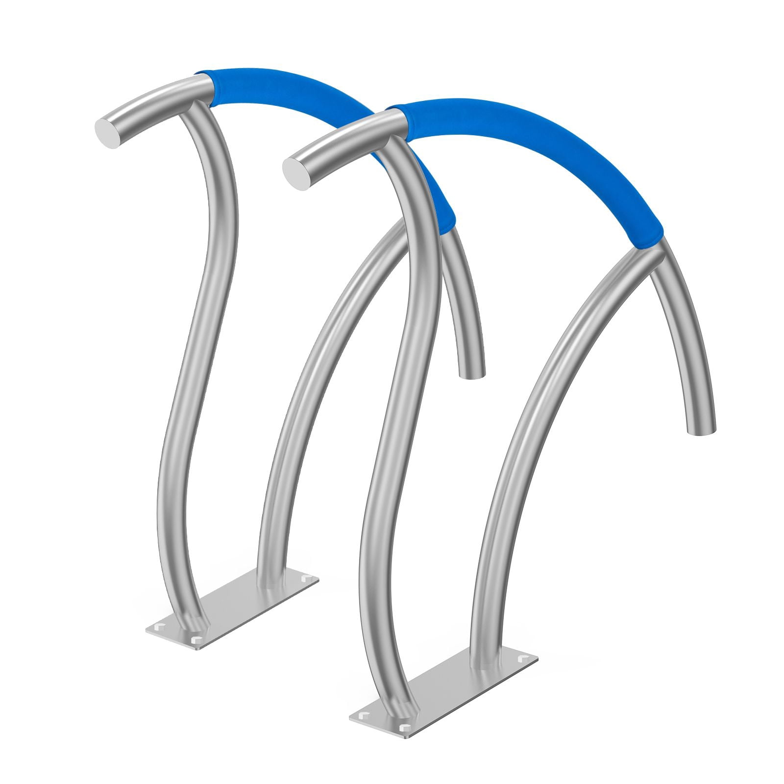 Pool Handrail, 2 PCS 30x30 in Pool Railing, Stainless Steel with Base Plate for Indoor/Outdoor Pools,Swimming Pool Safety Railing for Decks,Rust-Proof Grab Bar w/ Grip Cover&Accessories for Spas