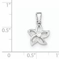 thumbnail image 2 of Pendentif Fleur en Argent Sterling 925 Plaqué Rhodium avec Zircon Cubique, 2 of 2