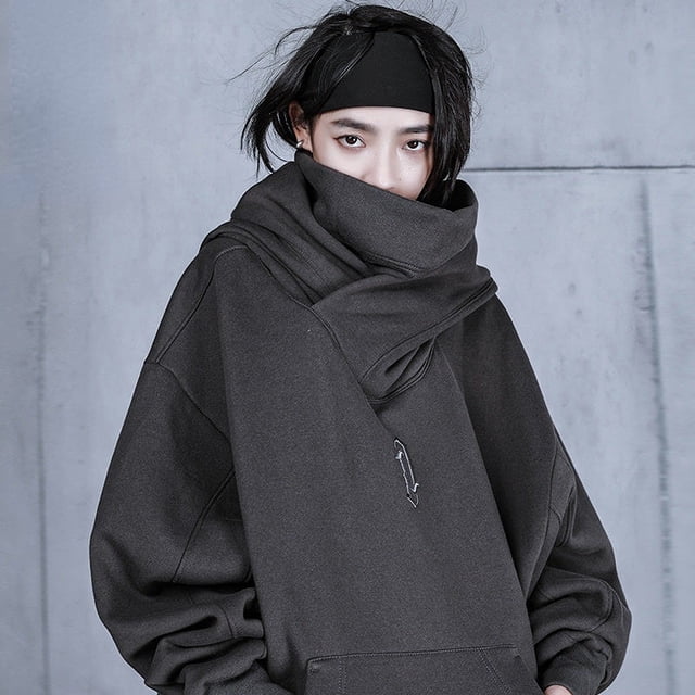 -Sudadera con capucha estilo Harajuku para mujer, ropa de calle coreana, estilo gótico, Cyberpunk, de gran tamaño, para parejas