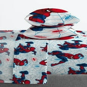 Marvel Spiderman Webtastic 7 Piece Queen Bed Set, 100% Microfiber, Blue