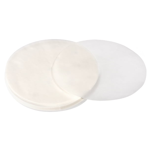 Uxcell 100 piezas de papel pergamino redondo, 8 pulgadas, forros de papel para hornear antiadherentes para hornear, asar a la parrilla, freír al aire y vaporizar, blanco