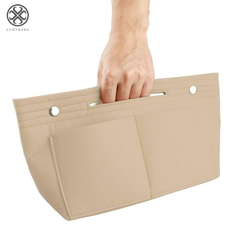 Luxtrada Felt Purse Handbag Organizer Insert Multi Pocket Storage Tote Shaper Liner Bag (Beige), Infant Girl's, Size: 8.66 x 3.74 x 5.9