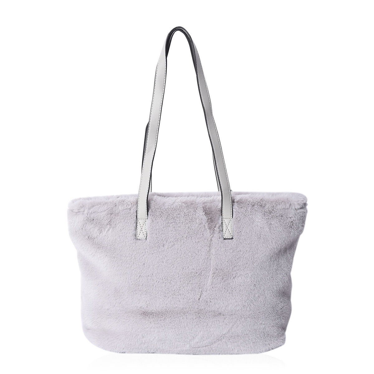 light gray purse