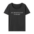 thumbnail image 2 of Camiseta para mujer con cuello redondo, disfraz suave, ropa sencilla para mujer, camiseta básica moderna para viajes a la playa SG, 2 of 8