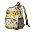 thumbnail image 2 of Sunflower and Butterfly Cream Pattern Backpack for School, Cute School Bag with Adjustable Shoulder Straps and Padded Back, 13.8"x11.4"x6", 2 of 5