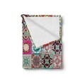 thumbnail image 2 of Moroccan Soft Flannel Fleece Throw Blanket, Arrangement of Ceramic Mosaic Tiles and with Mathematical Geometric, Cozy Plush for Indoor and Outdoor Use, 50" x 60", Multicolor, by Ambesonne, 2 of 5
