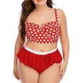 thumbnail image 7 of YWDJ Clearance Womens Swimsuits 2 Piece Bikini Plus Size Large Bust Retro Polka Dot Tummy Control Swimsuits for Women Plus Size Bathing Suit for Women Bathing Suit for Women Tummy Control 40-Red L, 7 of 7