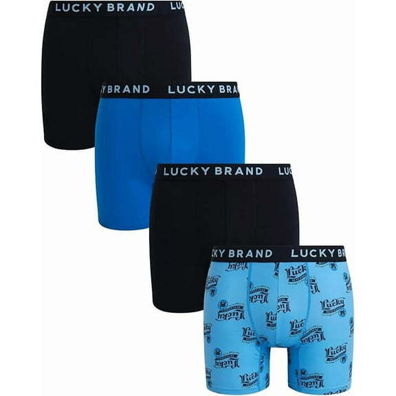 LUCKY BRAND BOXER X4 - 253 BLUE BRAND - MEDIUM - MEN BRIEF UNDERWEAR PACK P570