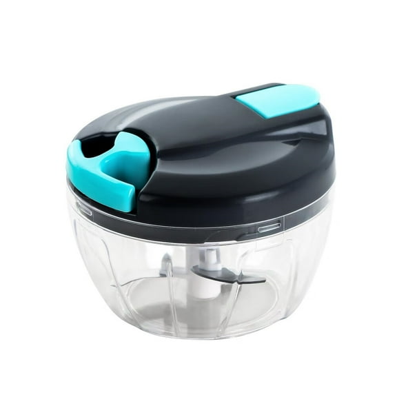 Manual Food Processor Vegetable Chopper,Mini Food Vegetable chopper,Hand Pull Onion Garlic Nut Fruit Salad Meat Chopper for Kitchen(520ml,Blue)