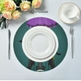 thumbnail image 5 of GZHJMY Halloween Witch Cat Round Placemats Washable Plate Table Mats for Kitchen Dining Table Decoration Set of 1 Table Mat, 5 of 7