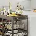 thumbnail image 4 of Bar Cart for The Home, 3 Tier Rolling Serving Cart on Lockable Wheels, Beverage cart with Removable Top Tray, Gray, 4 of 7