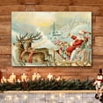 thumbnail image 3 of wall26 Canvas Print Wall Art Merry Christmas Santa Claus Reindeer Celebrations &amp; Holidays Decorative Illustration Modern Art Scenic Colorful Warm for Living Room, Bedroom, Office - 16"x24&qu, 3 of 5