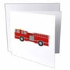 3dRose Red Firetruck - Greeting Cards, 6 by 6-inches, set of 12