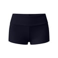thumbnail image 4 of Qgtaibl Womens Mini Shorts Trendy Fold Over Tummy Control Stretchy Shorts Casual Tight Workout Shorts for Bike Yoga Running Navy S, 4 of 5