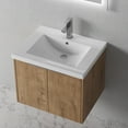 thumbnail image 3 of Tcbosik Floating Vanity with Resin Sink, 24" Wall Mounted Vanity Cabinet with Soft Closing Door for Small Space Bathroom Washroom, Imitative Oak, 3 of 10