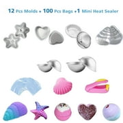 113 PCS Conch Heart Shell Starfish Hemispheres Bath Bomb Sphere Mold Fizzies