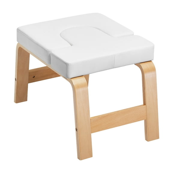 KFFKFF Yoga Inversion Bench, Supports up to 300 lbs, Ideal for Home Gym, Inversion Chair with Wooden Structure & PU Cushion, Yoga Stand Stool for Enhancing Strength and Balance, Fatigue Relief